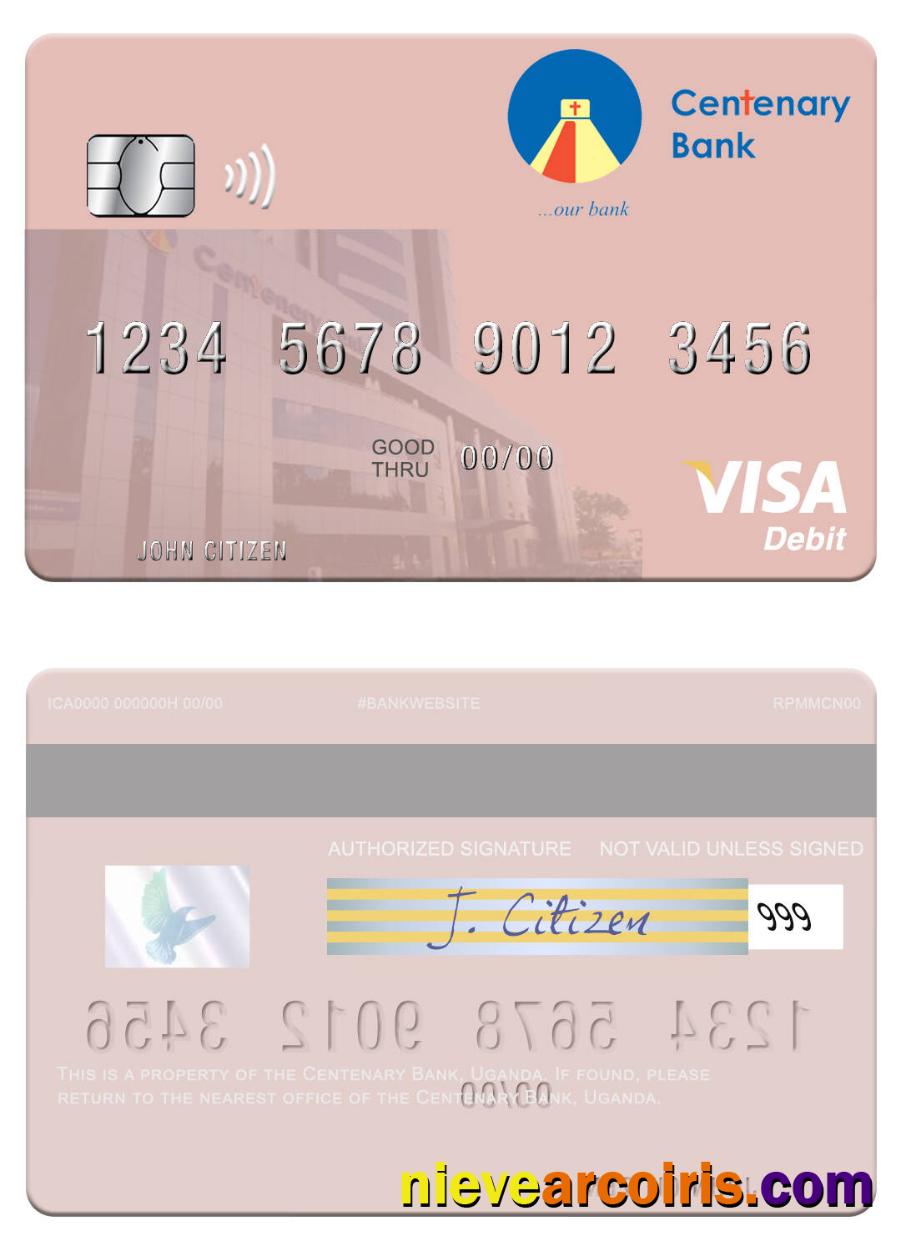 Uganda Centenary Bank visa debit card